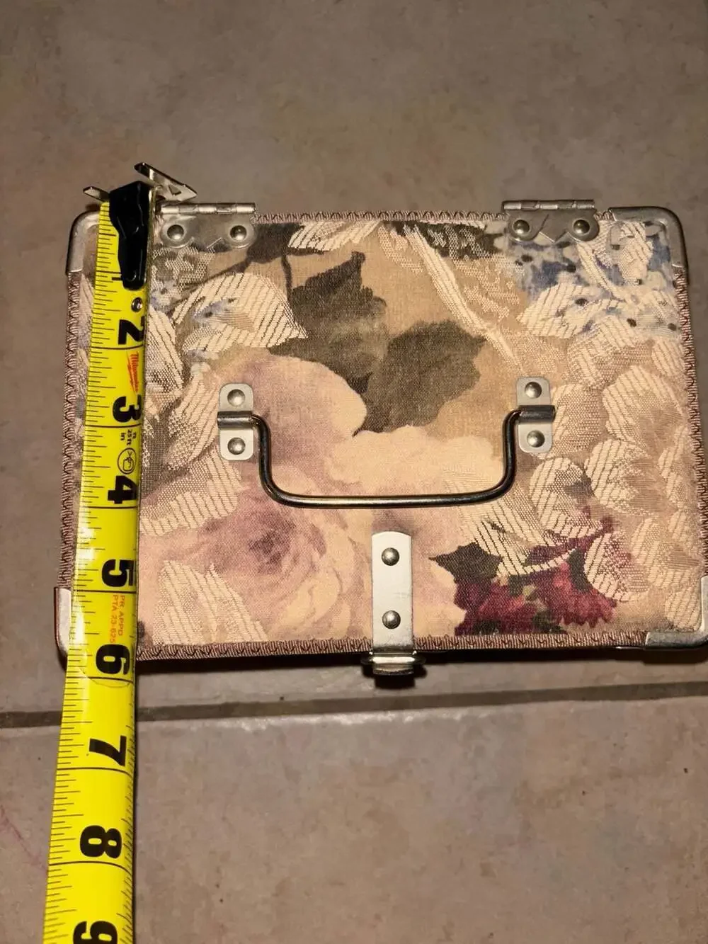 Vintage Floral Vanity Case Floral Storage Decor Jewelry Toiletry Trinket Box